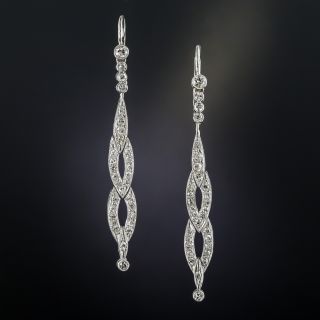Edwardian/Art Deco Long Diamond Drop Earrings