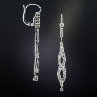 Edwardian/Art Deco Long Diamond Drop Earrings
