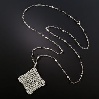 Edwardian/Art Deco Natural Pearl and Diamond Sautoir