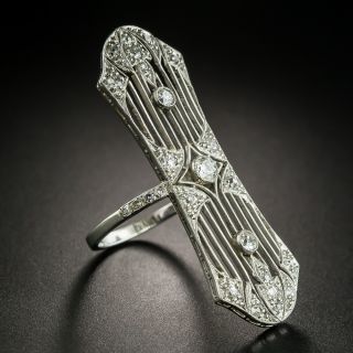 Edwardian/Art Deco Platinum Diamond Dinner Ring