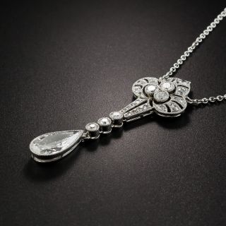 Edwardian/Art Deco Platinum Diamond Lavaliere Necklace