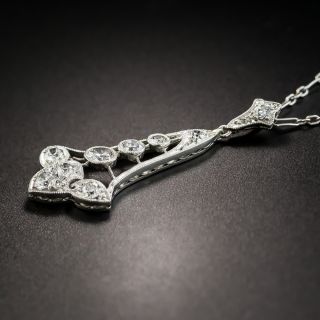 Edwardian/Art Deco Platinum Diamond Pendant Necklace