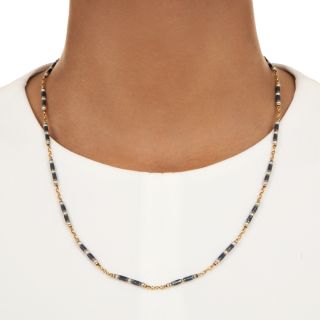 Edwardian Blue Enamel and Natural Pearl Necklace