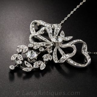 Edwardian Bow and Garland Diamond Necklace 