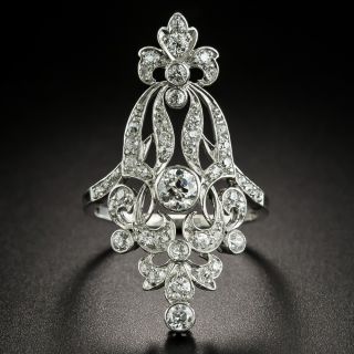 Edwardian Bow Motif Diamond Dinner Ring - 2