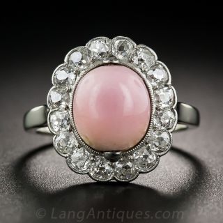Edwardian Conch Pearl and Diamond Ring From Austria - 2