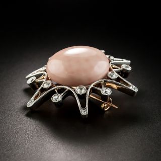 Edwardian Coral and Diamond Star Brooch