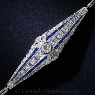 Edwardian Diamond and Calibre Sapphire Bracelet