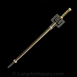 Edwardian Diamond and Demantoid Garnet Excaliber