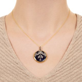 Edwardian Diamond and Enamel Locket