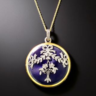 Edwardian Diamond and Enamel Locket - 2