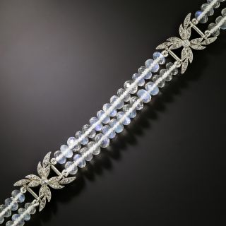 Edwardian Diamond and Moonstone Bead Bracelet - 2