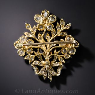 Edwardian Diamond and Pearl Brooch