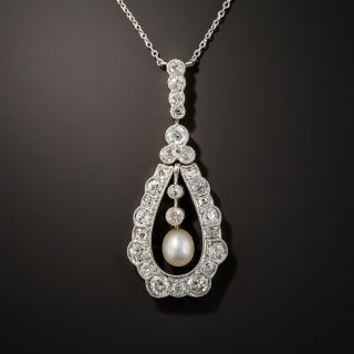 Edwardian Diamond and Pearl Lavalière - 2