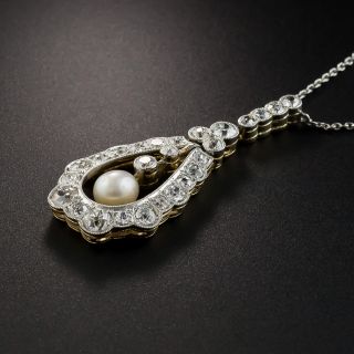 Edwardian Diamond and Pearl Lavalière