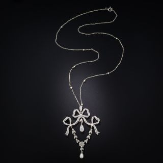 Edwardian Diamond and Pearl Necklace