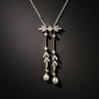 Edwardian Diamond and Pearl Necklace - 2