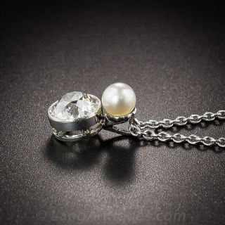Edwardian Diamond and Pearl Pendant
