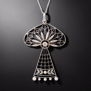 Edwardian Diamond and Pearl Pendant - 3