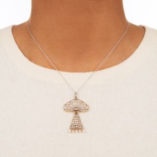 Edwardian Diamond and Pearl Pendant