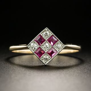 Edwardian Diamond and Ruby Ring - 2