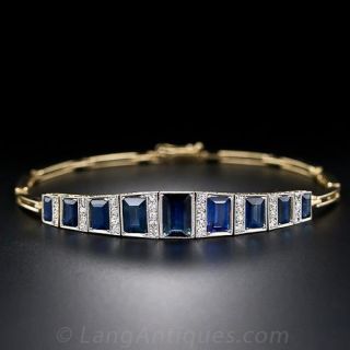 Edwardian Diamond and Sapphire Bracelet