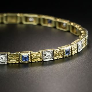 Edwardian Diamond and Sapphire Bracelet by Allsopp - 2