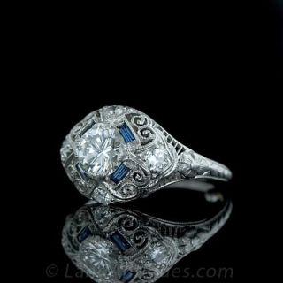 Edwardian Diamond and Sapphire Ring