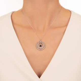 Edwardian Diamond And Sapphire Wreath Necklace