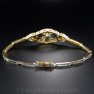 Edwardian Diamond and Synthetic Sapphire Bracelet