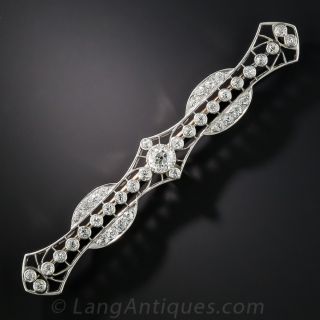 Edwardian Diamond Bar Pin