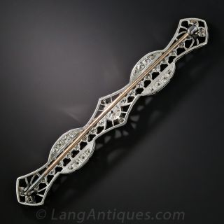 Edwardian Diamond Bar Pin