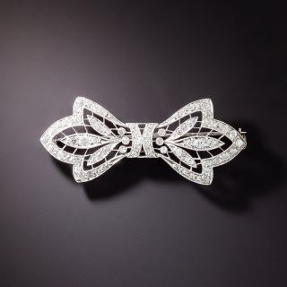 Edwardian Diamond Bow Brooch - 1