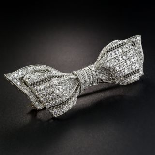 Edwardian Diamond Bow Brooch - 3