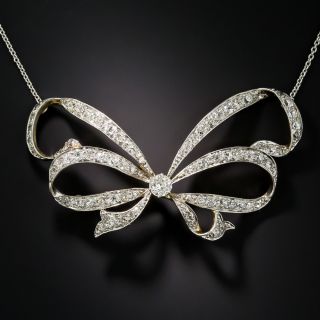 Edwardian Diamond Bow Necklace - 5