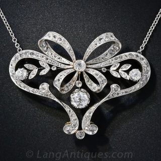 Edwardian Diamond Bow Necklace