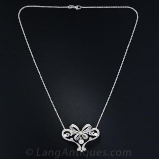 Edwardian Diamond Bow Necklace