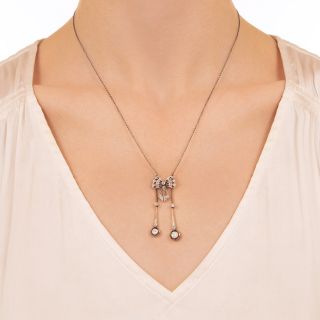 Edwardian Diamond Bow Negligee Necklace