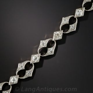 Edwardian Diamond Bracelet in Platinum Over Gold