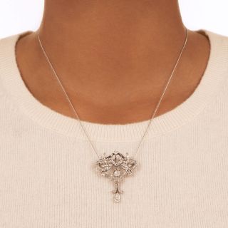 Edwardian Diamond Brooch/Pendant Necklace