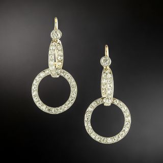 Edwardian Diamond Circle Earrings - 2