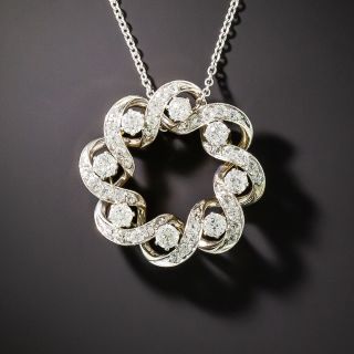 Edwardian Diamond Circle Pendant Necklace - 3