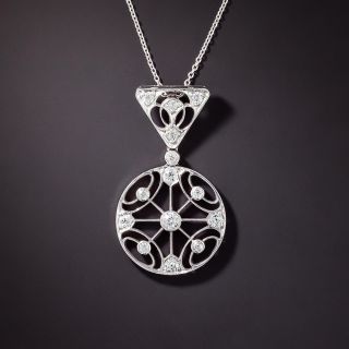 Edwardian Diamond Circle Pendant - 1