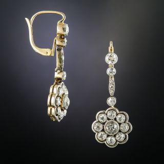 Edwardian Diamond Cluster Drop Earrings