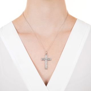 Edwardian  Diamond Cross Necklace, Circa 1910