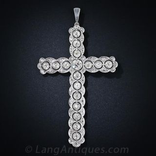 Edwardian Diamond Cross Pendant - 1