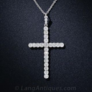 Edwardian Diamond Cross Pendant 