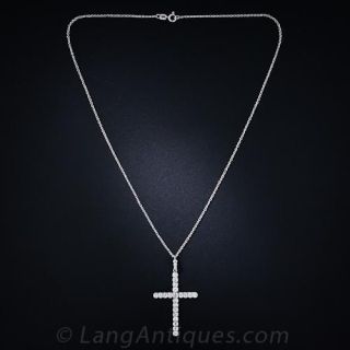 Edwardian Diamond Cross Pendant 