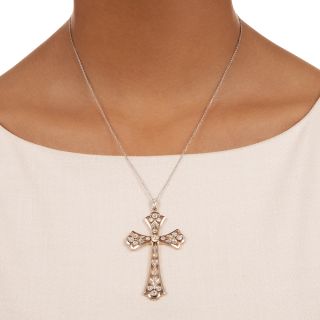 Edwardian Diamond Cross Pendant