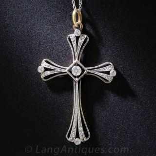 Edwardian Diamond Cross Pendant